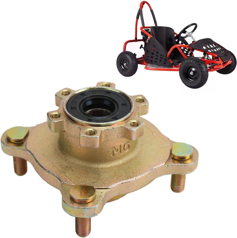 Yctze Brake Wheel Hub, 4 Stud Brake Wheel Hub Front Disc Steel Alloy Wheel Hub for Go Kart ATV 4 - Image 4
